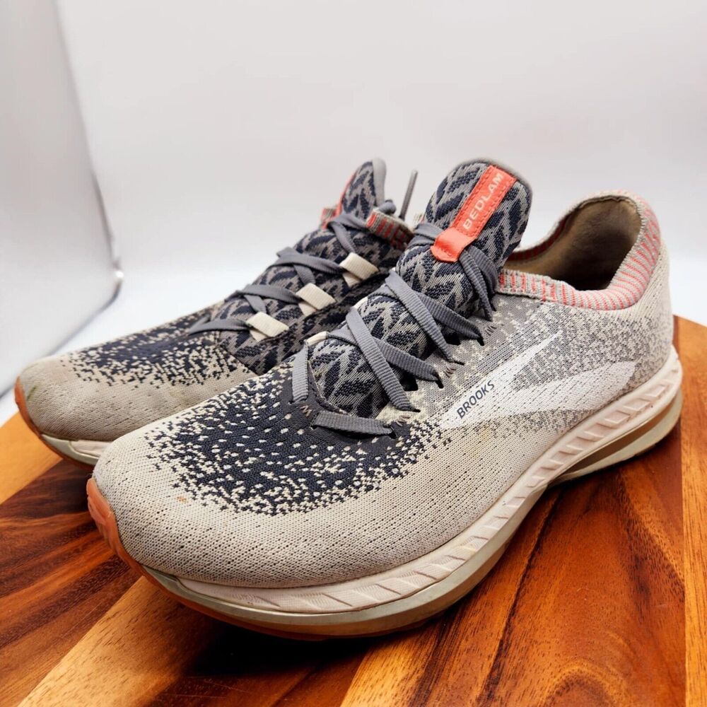 Brooks Bedlam Womens 10B Running Shoes Sneakers Gray Orange Athletic 1202721B137